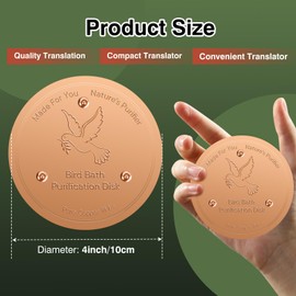 HIGHYEAH Bird Bath Copper Plate Disk 99.99% Pure Copper Cleaning Disk Stable Triple-Point Support Outdoor Bird Bowl, Pure Copper Bird Bath Purification Tray, Suitable for All Seasons