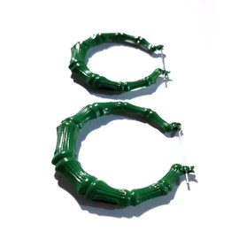 Bamboo Earrings 2 inch Hoop Earrings Lightweight Assorted Colors, Bamboo