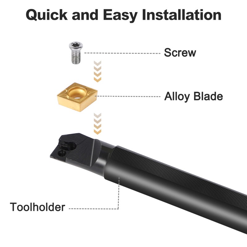 Metal Lathe Cutting Tools - 7PCS 1/2" Indexable Lathe Turning