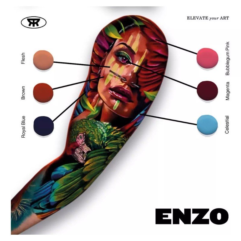 RADIANT COLORS Tinta Profesional Para Tatuar Radiant Deep Green 2oz