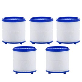 5Pcs Sink Faucet Filter Cartridge Element, Bathroom Sink Filter Element, Water Filtration Cartridge PP Cotton and Calcium Sulfite Ball Double Filtration to Remove Chlorine Fluoride Heavy Metals