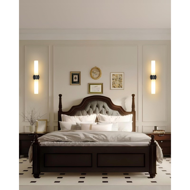 Battery Operated Wall Sconce Set of Two, Modern Rechargeable Wall