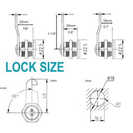 X-Haibei 12 Pack Cabinet Cam Locks Keyed Alike, 7/8" RV Storage Door Locks, 24 Keys for Camper or Trailer Door, Cupboards