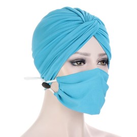 Pleated Turban Cap Chemo Head Wraps Muslim Hijab Scarf Cap for Women Stretchy Hair Loss Headwear Caps for Women Sleep Cap Soft Fashion Headwrap Beanie Sleep Hats Skull Cap India Bandana Headscarf