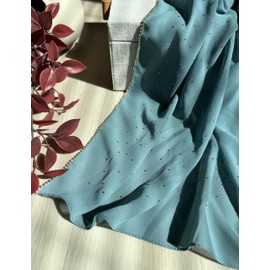 Xirhoot Hijab for Women Premium Chiffon Hijab Rhinestone Hijab Scraf for Women Muslim (Sage)