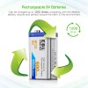 EBL 2Pcs EBL 9V 600mAh 6F22 Li-ion Rechargeable Batteries 9Volt