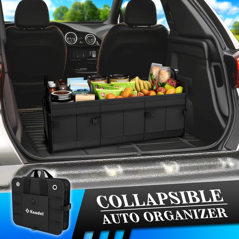 K KNODEL Car Trunk Organizer, Foldable Cover, Heavy Duty Collapsible
