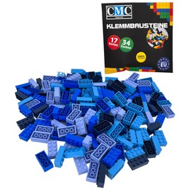 CMC imports 120 Clamping Blocks Building Blocks 2 x 4 Nubs Basic Building Blocks Compatible Bricks Colour Mix Free Choice (Blue - Mix)