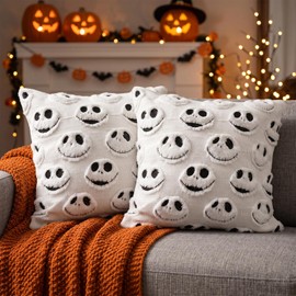 2PCS Halloween Pillow Covers 18x18Inch Nightmare Be Christmas Decor