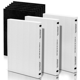UASWPART Aera-Max 200 HEPA Filter Replacement 9287101 Compatible with Fellowes AeraMax 190/200/DX55 Air Cleaner Purifiers HEPA Filter, 3X H13 HEPA & 6X Extra Carbon Pre-Filters (9324101)