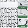 Yiatn No Hook Needed White Shower Curtain with Snap in
