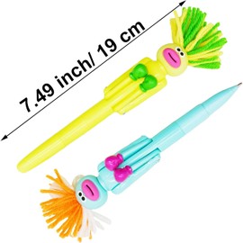 Maydahui 4 Pcs Fashionable Plush Boxing Ballpoint Pen, 0.04 inch (1.0 mm), Black, Fun, Stylish, Easy to Sharp, Stationery, Writing, Office Supplies, Students, Kids, School Entrance Celebration, Prize