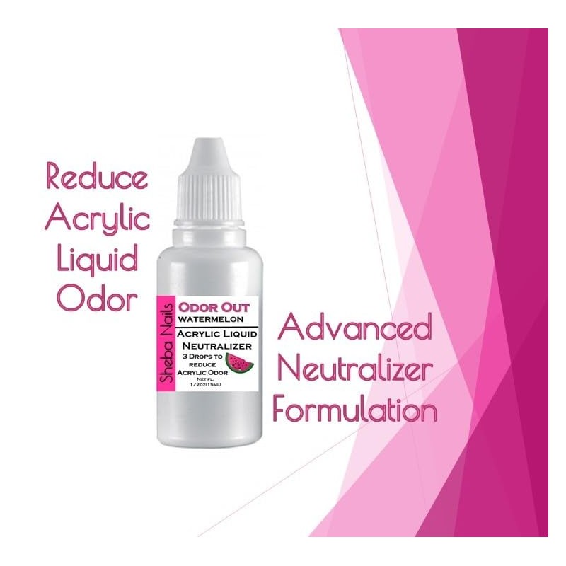 SHEBA NAILS Odor Out Acrylic Liquid Neutralizer 1/2oz Watermelon Scent-