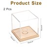 sourcing map 2Pcs Baseball Display Case with Wooden Round Base,