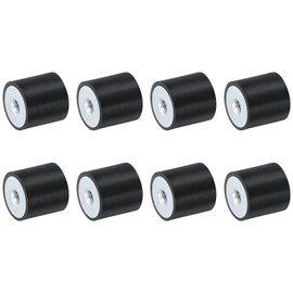 QUARKZMAN Pack of 8 30 x 30 mm M8 Threaded Bushings Made of Rubber, Vibration Insulators, Replaces Anti-Vibration Pads, Flat Silent Block Base Block