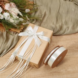LaRibbons White Satin Ribbon 1/8 Inch 100 Yards Thin Luxury Double Faced Silk Ribbon for Flower Bouquet Crafts Gift Wrapping Wedding Christmas Decoration