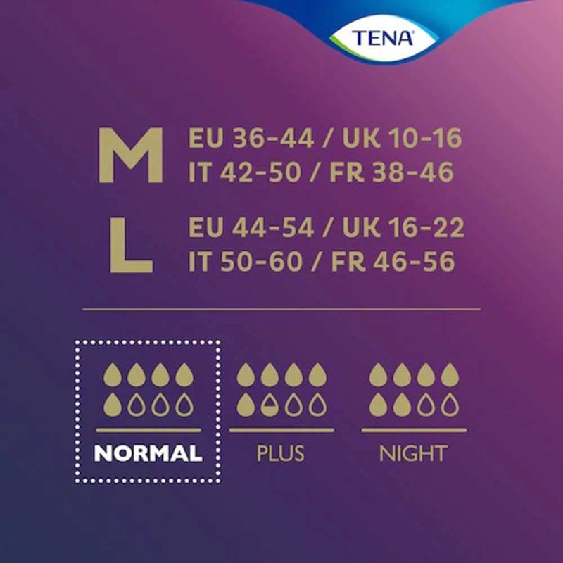 TENA Silhouette Normal Blanc Inkontinenzhöschen, Größe L, 10 Stück