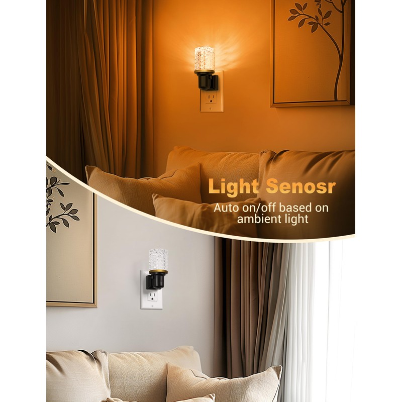 JandCase LED Night Light Amber, Dimmable Night Lights Plug into