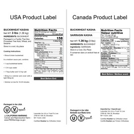 Food to Live Buckwheat Kasha, 3 Pounds – Grechka, Toasted Whole Groats, Made from Hulled Seeds, Kosher, Bulk. Rich in Dietary Fiber, Copper, Manganese, and Magnesium, Sirtfood