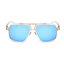 Dollger Retro Aviator Sunglasses For Men Women Vintage Square Designer Sunglasses Gold Frame Blue Lens