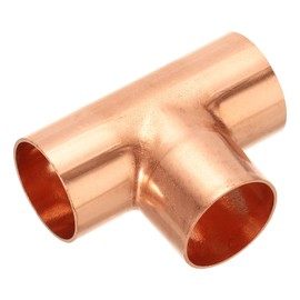 PATIKIL 1-3/8 Inch ID Tee Copper Fitting, 1 Pack 3 Way Welding Joint Pressure Pipe Fitting with Sweat Connection for HVAC, Air Conditioner, Plumbing