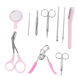 10pcs Professional Eyebrow Razor and Scissors Set Eyebrow Trimming Kit Precision Tweezers for Women Men