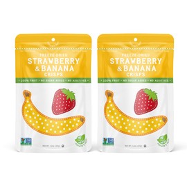 Nature’s Turn Freeze-Dried Fruit Snacks, Strawberry Banana Crisps, Pack of 2 (1.2 oz Each)