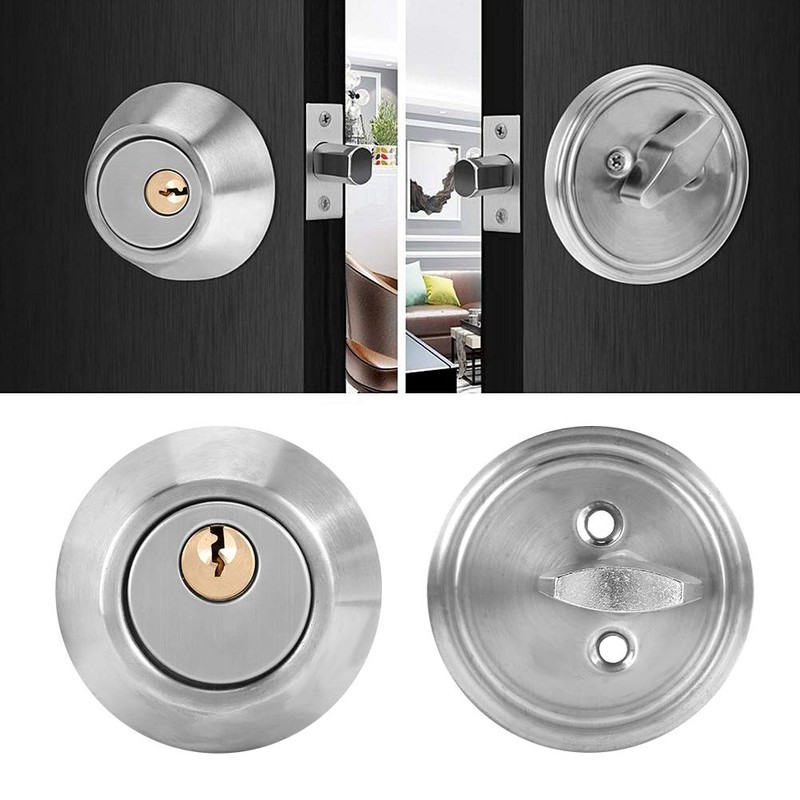 Sonew Security Door Lock, Single Cylinder Stainless Steel Anti-Theft Door