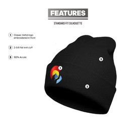 Colorado Mountain Flag Embroidery Beanie for Men & Women, Multi-Season Stretch Skull Knit Hats, Winter Warm Beanie