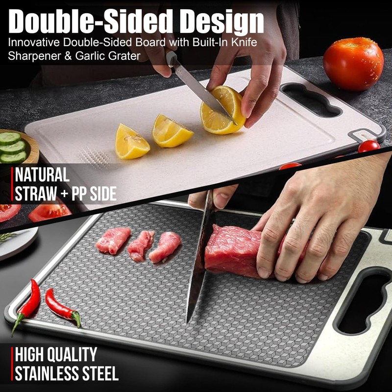 Pure Stainless Steel Cutting Board with Safety Kit | Non-Toxic