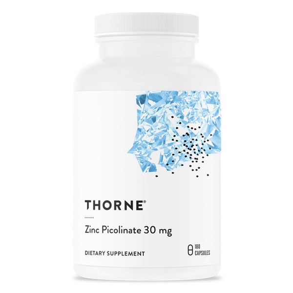 Thorne Research - Zinc Picolinate 30 mg - Well-Absorbed Zinc Supplement for Growth and Immune Function - 180 Capsules