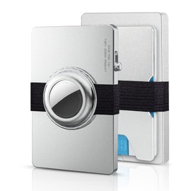 T-MFY Credit Card Wallet - Snap-on Band for AirTag & Expansion Board Card Holder - Slim RFID Blocking Wallet for 12 cards for Men