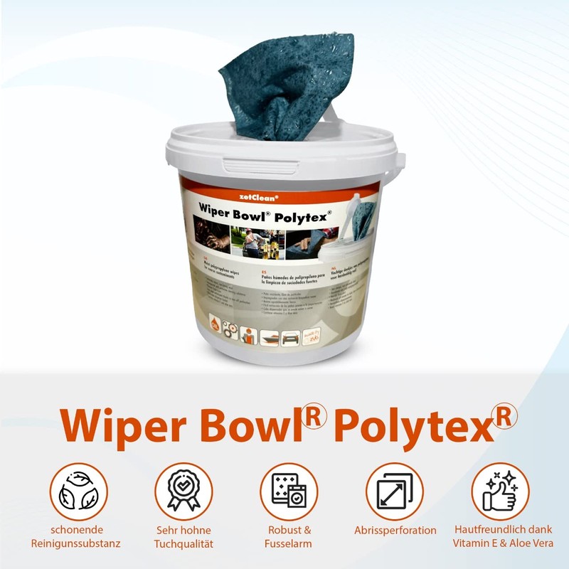 ZVG zetClean 50130-001 Wiper Bowl Polytex Reinigungstücher, blau, 25 x