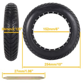 10x2.125 Rubber Solid Tire, 50/75-6.1 Tubeless Tyre Replacement