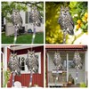 Lifreer 5PCS Owl Shape Bird Reflective Deterrents Owl Hanging Decoration