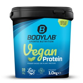 Bodylab24 Bodylab24 Vegan Protein Haselnuss 1000g, 100% veganes Proteinpulver aus Ackerbohnen, Erbsen- und K1rbiskernprotein, mit 80g Eiwei? je 100g Pulver, ideal f1r den Muskelaufbau und -erhalt