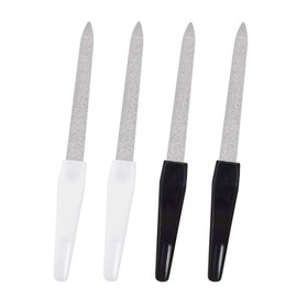 FTONOM5 4pcs Metal Nail Files for Natural Nails Pro Stainless Steel Double Sided Sapphire Grit Accessories Files Tool for Home Salon Shaping Styling Gel and Acrylic Nails