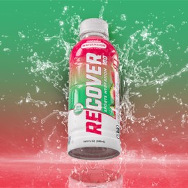 RECOVER 180 Organic Sports Hydration Drink, No Sugar Added, 20 Calorie Sports Beverage, Organic Flavors With Vitamins, Potassium-Packed Electrolytes (16.9 Fl Oz (Pack of 12), Watermelon)