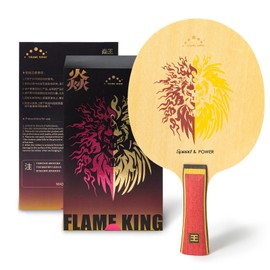 YAN-Wang Professional Ping Pong Paddle,Oneside is External and Otherside is Built-in Arylate Carbon Table Tennis Racket,for Intermediater and Advanced Players or Enthusiast (Single Racket) (CS)