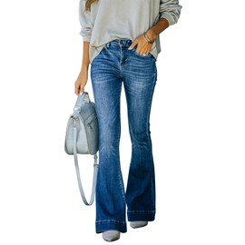 KUNMI Women's Flare Bell Bottom Jeans High Waisted Wide Leg Bootcut Jeans Stretchy Denim Pants