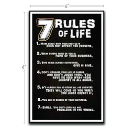 7 Rules of Life Motivational Inspirational Funny Magnet - Refrigerator Toolbox Locker Car Ammo Can