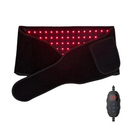 TECKZOON Vibration Red Light Therapy Belt with 105 LEDs, 5 Modes, 10 Hz Pulsed Adjustable Light Therapy Support Wrap with Heat and Timer for Body, Waist, Shoulder, Back