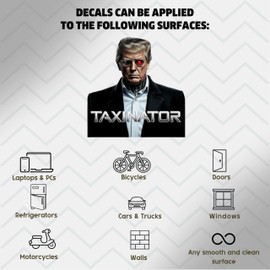 Trump Bumper Decal (Pack of 2), 45 47 Trump Car Decal, Trump Stickers 2025, Funny Political Terminator Parody Sticker for Laptops, Cars | UV DTF Printed