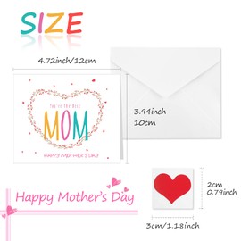 TUPARKA 36 PCS Mother's Day Greeting Cards with Envelopes,6 Assorted Unique Designs for Mother's Day