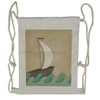 Ambesonne Ocean Drawstring Backpack, Seagulls Boating Marine, Sackpack Bag