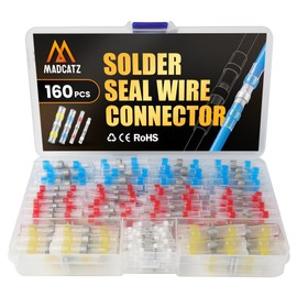 MADCATZ 134 PCS Solder Seal Heat Shrink Butt Connectors, Waterproof Wire Connectors Kit Electrical Terminals, Solderless Insulated Splice Connector for Marine Automotive Truck