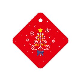 POMEI 120 PCS Christmas Gift Tags- Christmas Trees (Little), 1.6"x1.6", Printed White Cardstock, Gift Tags for Clothes, Treat Bags, Cookie Jars, Holidays, Decorations, and Christmas Parties.