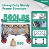 SunnyFeel Heavy Duty Collapsible Outdoor Utility Wagon Cart 500LB Capacity