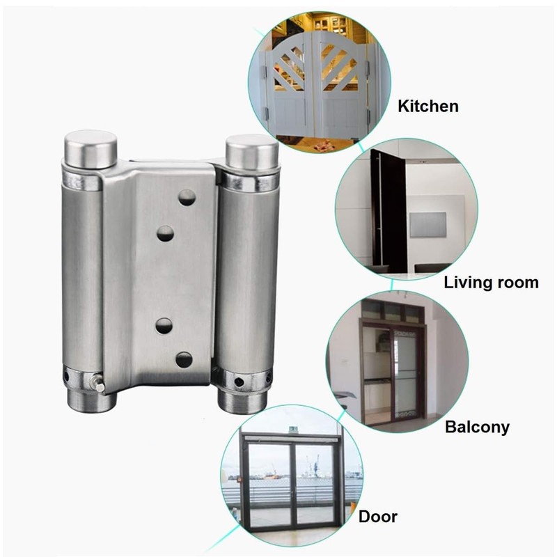 CENPEK 2PCS 3 Inch Stainless Steel Two-Way Hinge Double Opening