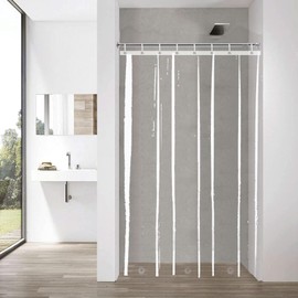 YISURE Shower Curtain Transparent Clear Narrow 120 x 180 cm Narrow Shower Curtain Waterproof with Magnets Width 120 x Height 180 cm